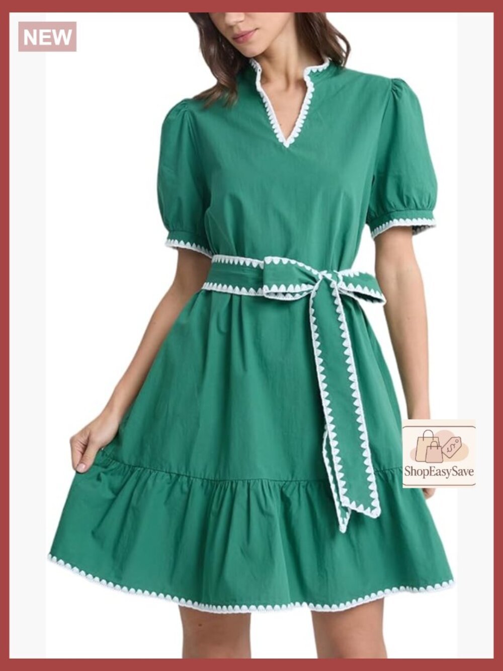Puff Sleeve Mini Dress V Neck Ruffle Tiered Cottage Core Chic Casual